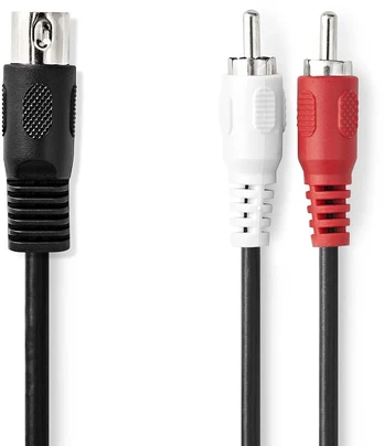 Kabelis Nedis DIN (5-pin) 2 x RCA 1 m (CAGL20200BK10)