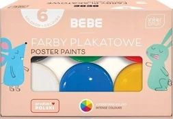 Plakatų dažai Bebe Interdruk, 6 spalvos, 6x20 ml