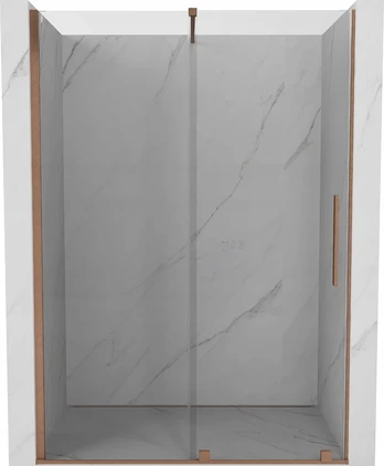 Mexen Velar stumdomos dušo durys nišai 140 cm brushed copper