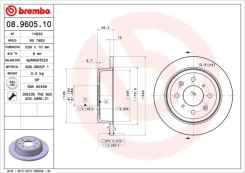 Stabdžių diskas BREMBO 08.9605.10 kaina