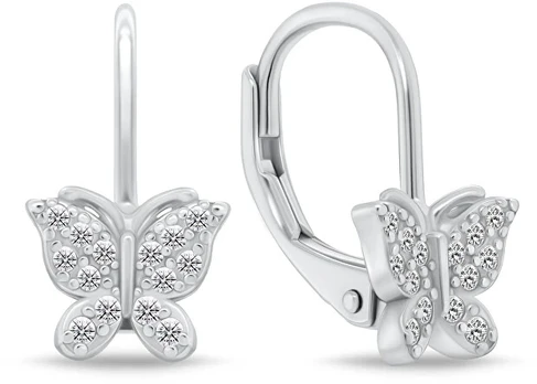 Brilio Silver Glittering sidabrinis earrings Bow tie EA1273W