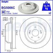 DELPHI BG5006C Brake Disc kaina