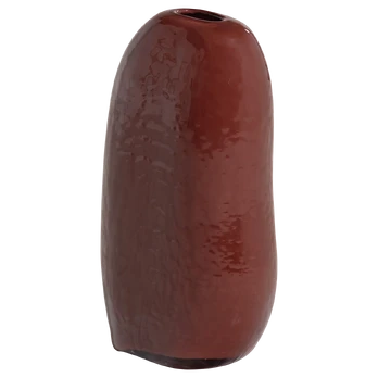 SAHIL VASE GLASS WITH STRIPE BROWN/RED