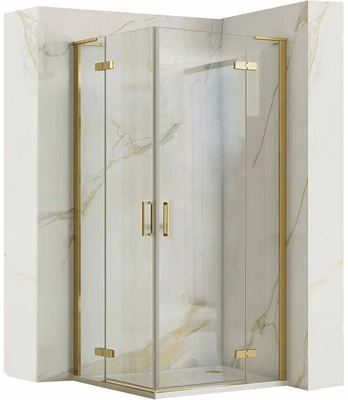 Dviguba dušo kabina REA Hugo 80x90 Brushed Gold