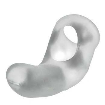 Hunkyjunk Buzzfuck Taint Vibe Sling Clear Ice - Vibrating Support Ring