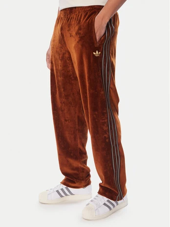 adidas Sportinės kelnės Firebrid Velour Track KE4164 Ruda Regular Fit
