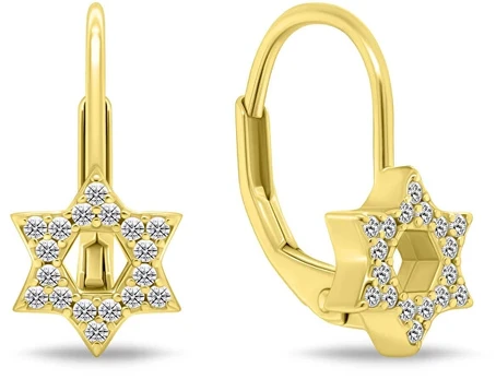 Brilio Silver Gold-plated dangle earrings Glittering stars EA1277Y