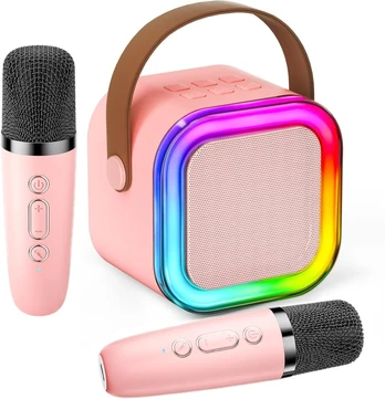 Karaoke Rinkinys su Nešiojama Bluetooth Kolonėle ir Mikrofonais