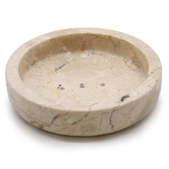 Round Honey Marble Flat Soap Dish Apvalus marmurinis muilo dėklas „Honey Marble Flat“