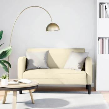 Loveseat sofa, kreminė, 110cm, dirbtinė oda