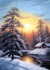 Deimantinė mozaika Wizardi Winter sunrise
