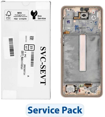 „ServicePack“ LCD ekranas SAMSUNG A33 5G A336B GH82-28143D Gold