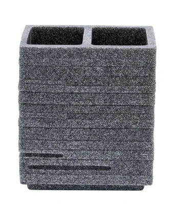 Dantų šepetėlių indas RIDDER BRICK, pastatomas, polyresinas/stiklas, pilkos spl.