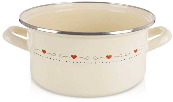 Lumarko TONCA kreminės spalvos emalio puodas 24 cm, 4 l