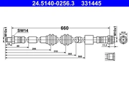 ATE 24.5140-0256.3 Brake hose kaina