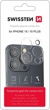 Swissten Tempered Glass For Camera Lens For Apple iPhone 15 / iPhone 15 Plus kaina