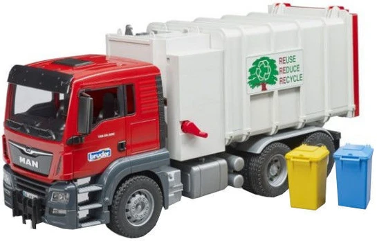 Sunkioji technika Bruder MAN TGS Side Loader 03761, balta/raudona
