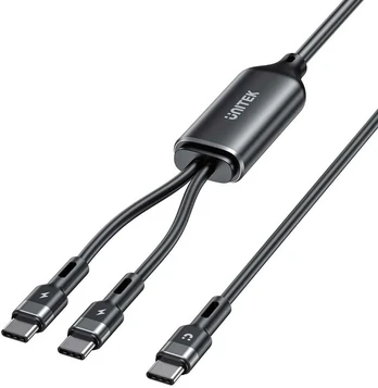 Unitek Kabelis 2w1 USB-C PD 100W silikonowy 1,8 m