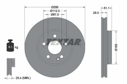 TEXTAR 92254803 Brake Disc kaina
