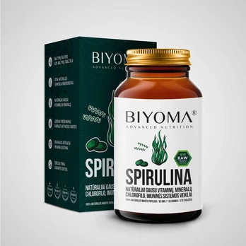 BIYOMA Spirulina tabletės, Be GMO, 135 gramai, 270 tablečių