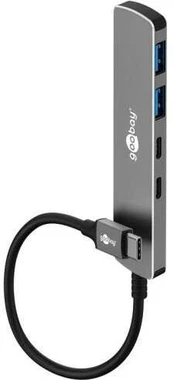 Goobay Plonas 4 prievadų USB šakotuvas, USB-C™ į USB-C™/USB-A, 5 Gbps