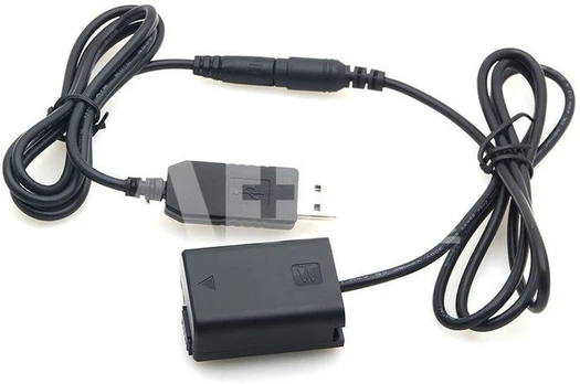 Caruba Sony NP-FW50 full decoding Dummy battery + 5V 2A single USB cable
