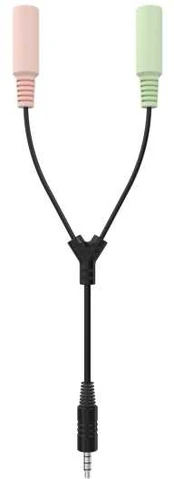 Sinox headset adapter. 0,2m. Sort