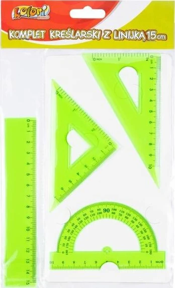 Piešimo rinkinys su 15 cm liniuote, žalias Penmate