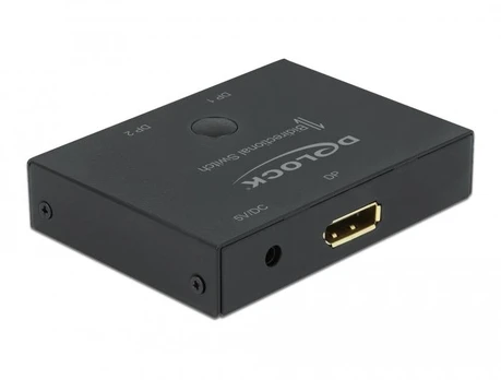 Šakotuvas Delock DisplayPort 2 – 1 dvikryptis jungiklis 8K 30 Hz