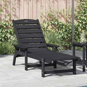 Saulės Gultas Juodas 53x162x98.5 cm HDPE