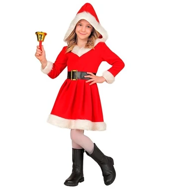 „MISS SANTA“ (suknelė su gobtuvu, diržas)