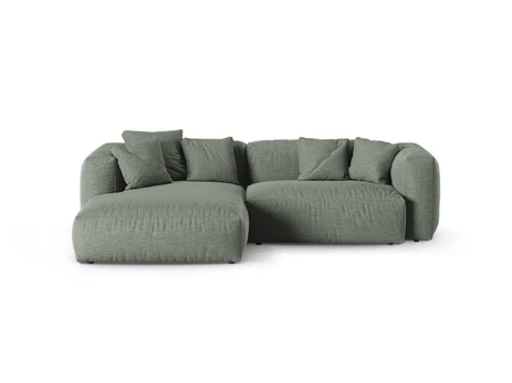 Modular Left Corner Sofa, "Martina", 2 Seats, 280x176x75, Moss Green