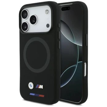 Dėklas BMW M Silicon Logo MagSafe do iPhone 17 Pro juoda