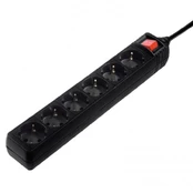 Extensioncord Hama 6-Way, Switch, 3m, Black kaina