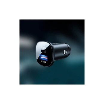 Įkroviklis automobilinis Acefast B1 Mini 38W USB-C+USB-A juodas