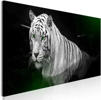 Artgeist Paveikslas - Shining Tiger (1 Part) Green Narrow