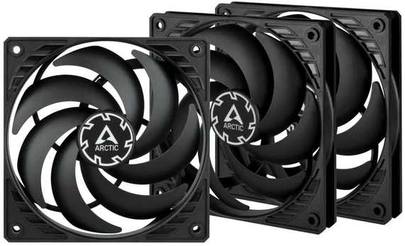 3 vnt. Arctic P12 Slim Pwm Pst plonas ventiliatorius