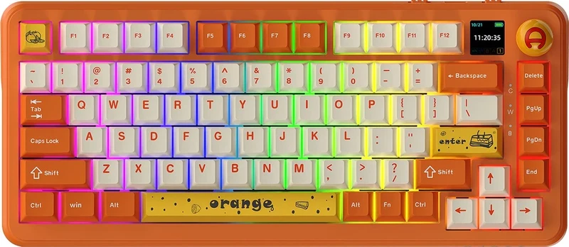Klaviatūra Ajazz AK820 MAX PLUS Avocado Switch Oranžinis Theme - 3 modelis