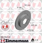 Stabdžių diskas ZIMMERMANN 380.2167.20 kaina