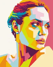 Tapyba pagal skaičius. Angelina Jolie