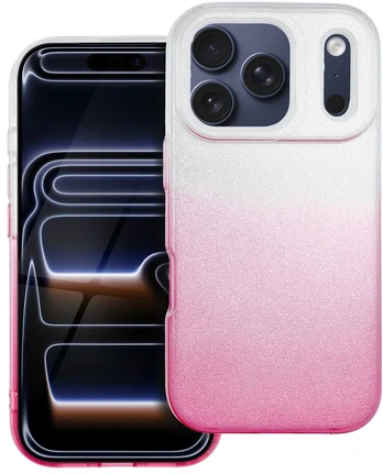 Dėklas na iPhone 17 Pro / 18 Pro Shining transparentne rožinė