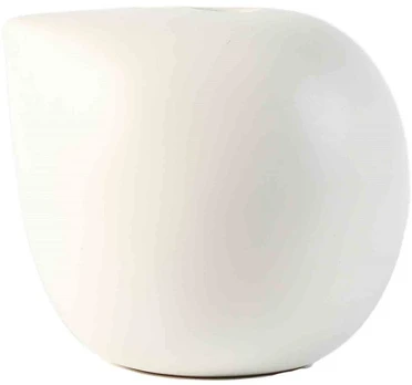 Pot&Deco Vaza, apvali, balta, 9 x 8,3(A) cm