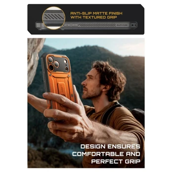 Oranžinis dėklas Apple iPhone 17 Pro Max telefonui "Supcase Unicorn Beetle Pro"