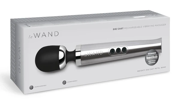 Le Wand Die Cast Rechargeable Silver Massage Wand - Compact & Powerful