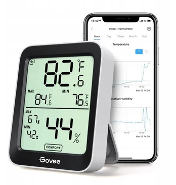 Govee H5075 | Termometras ir higrometras | Bluetooth, ekranas