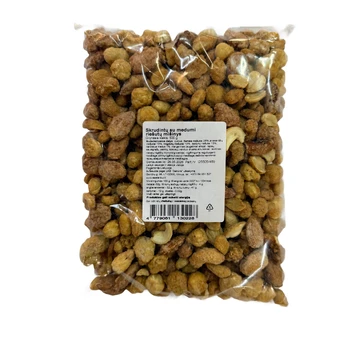Skrudintų su medumi riešutų mišinys, 500g