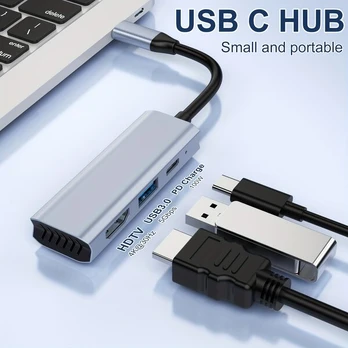 USB-C Doko Stotelė, Daugiafunkcis Adapteris su USB 3.0