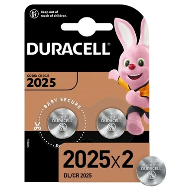 Duracell CR2025 ličio 3V tabletės baterija, 2 vnt.