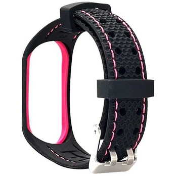 Beline dirželis Sport Mi Band 3|4 juoda-rožinis juodas|pink