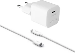 Fixed Mini USB-C Travel Charger USB-C/Lightning Cable Fast charging, White, 20 W kaina